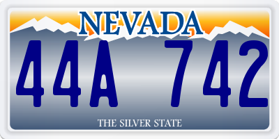 NV license plate 44A742