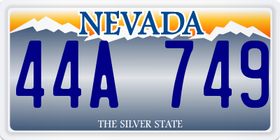 NV license plate 44A749