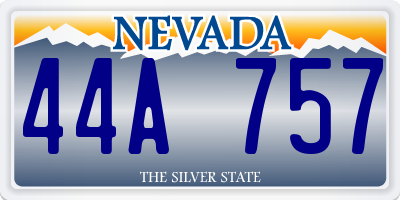 NV license plate 44A757