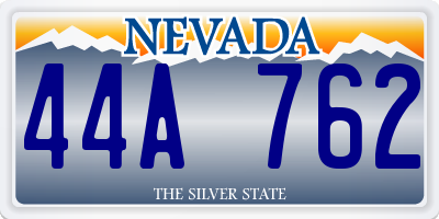 NV license plate 44A762