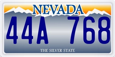 NV license plate 44A768