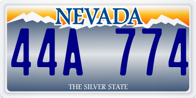 NV license plate 44A774
