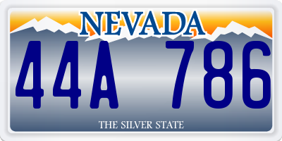 NV license plate 44A786