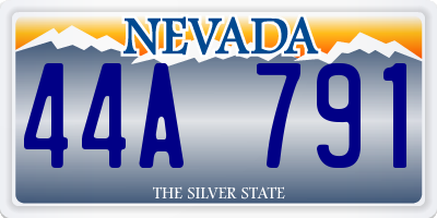 NV license plate 44A791