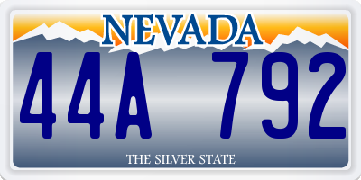 NV license plate 44A792
