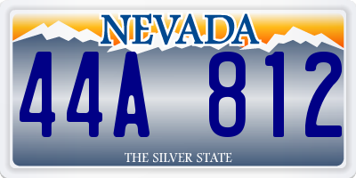 NV license plate 44A812