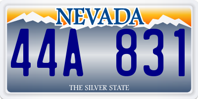 NV license plate 44A831