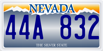 NV license plate 44A832