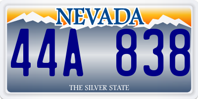 NV license plate 44A838