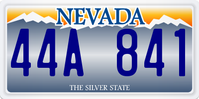 NV license plate 44A841