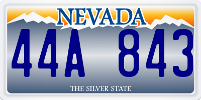 NV license plate 44A843