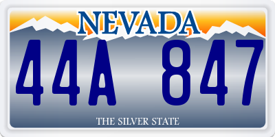 NV license plate 44A847