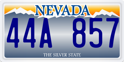 NV license plate 44A857