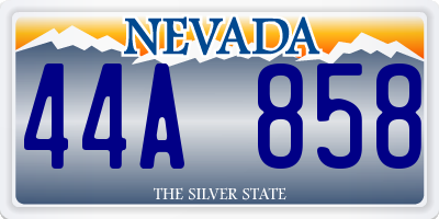 NV license plate 44A858