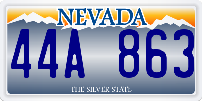 NV license plate 44A863