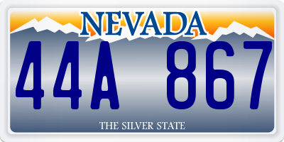 NV license plate 44A867
