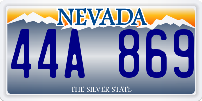 NV license plate 44A869