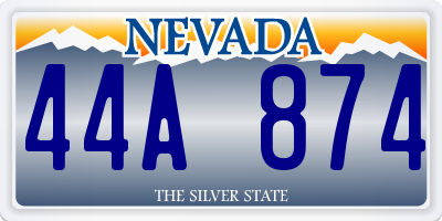 NV license plate 44A874