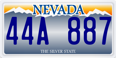 NV license plate 44A887