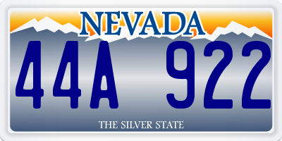 NV license plate 44A922