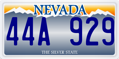 NV license plate 44A929