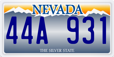 NV license plate 44A931