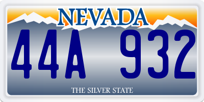 NV license plate 44A932
