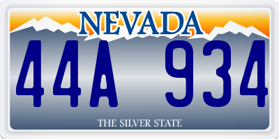NV license plate 44A934