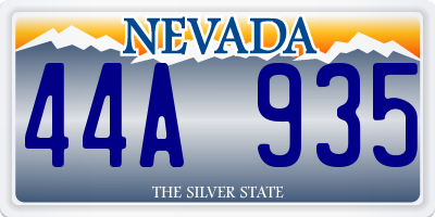 NV license plate 44A935