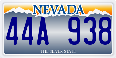 NV license plate 44A938