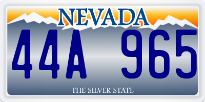 NV license plate 44A965