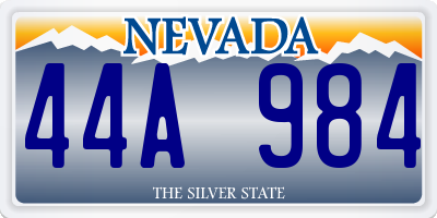 NV license plate 44A984