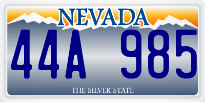NV license plate 44A985