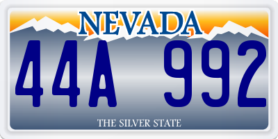 NV license plate 44A992