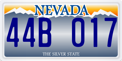 NV license plate 44B017