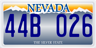 NV license plate 44B026