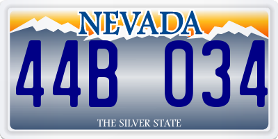 NV license plate 44B034