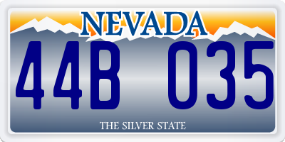 NV license plate 44B035