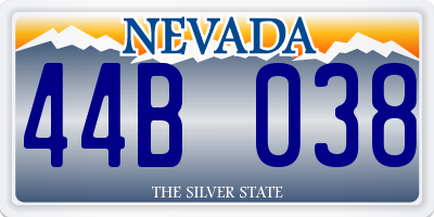 NV license plate 44B038