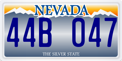 NV license plate 44B047