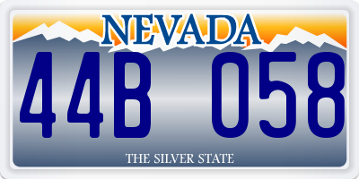 NV license plate 44B058