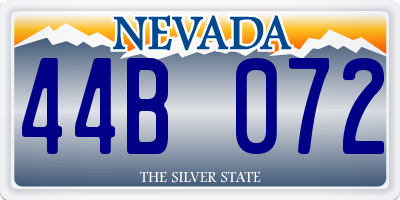 NV license plate 44B072