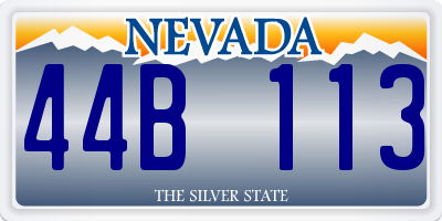 NV license plate 44B113