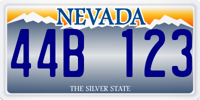 NV license plate 44B123