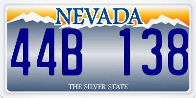 NV license plate 44B138