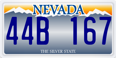 NV license plate 44B167