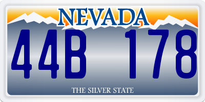 NV license plate 44B178