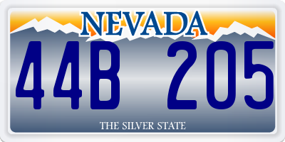 NV license plate 44B205