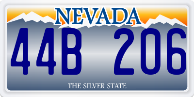 NV license plate 44B206