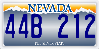 NV license plate 44B212